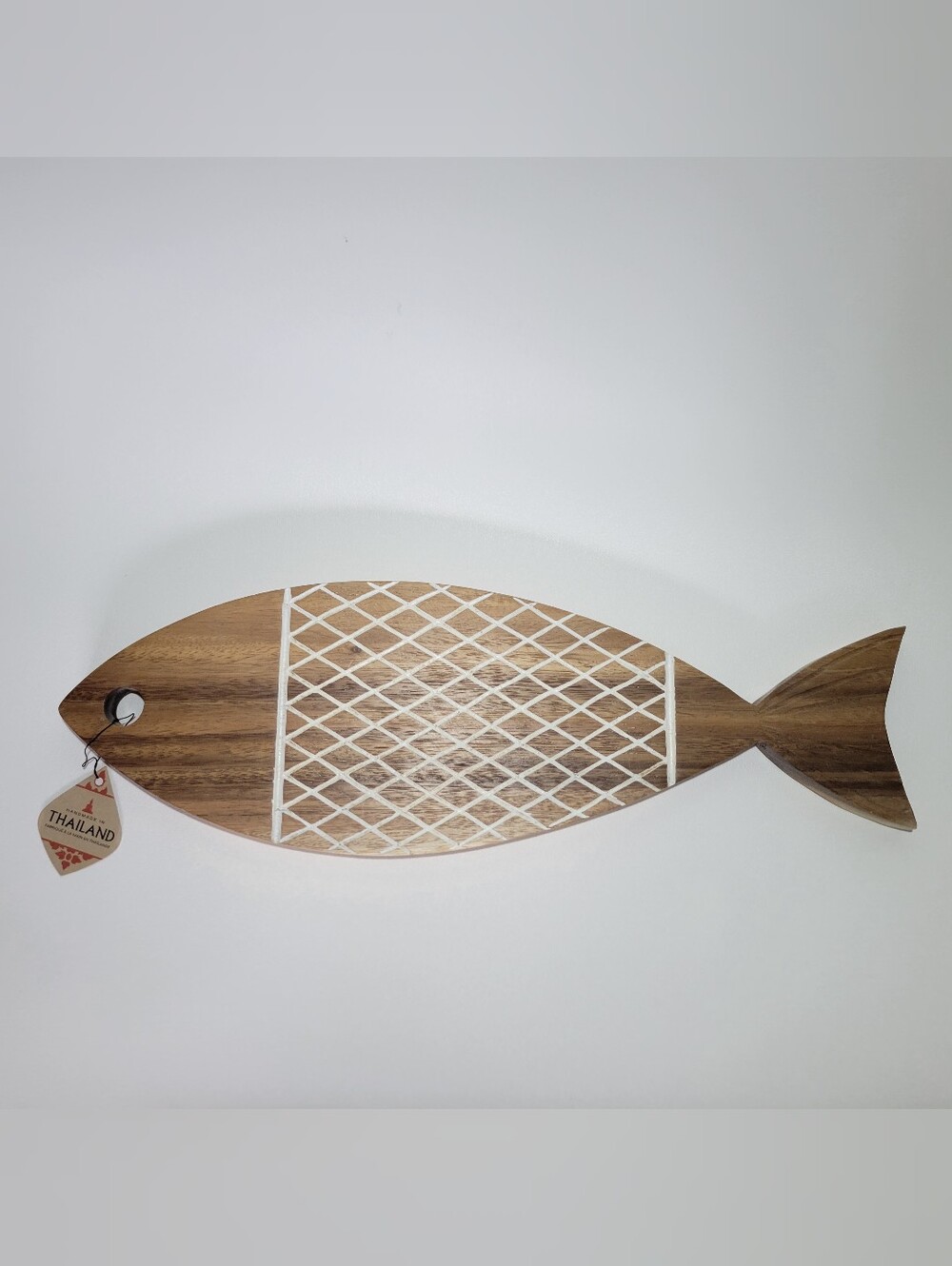 Fish Shaped Wood Cutting Board Handmade In Thailand New